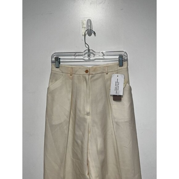 NWT Jones New York Cream High-Waist Pleated Wide Legs Women's Pants Size 8P - Picture 2 of 10